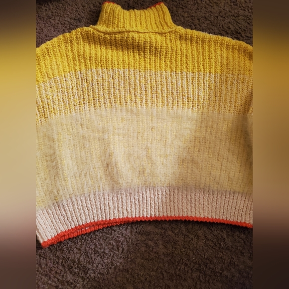 Free People Yellow Orange Cropped Sweater XS - Picture 5 of 7